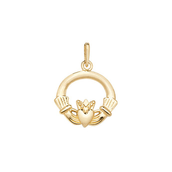 9ct Gold Claddagh Pendant Necklace 