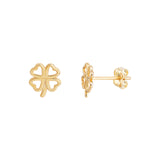 9ct Gold Four Leaf Clover Stud Earrings