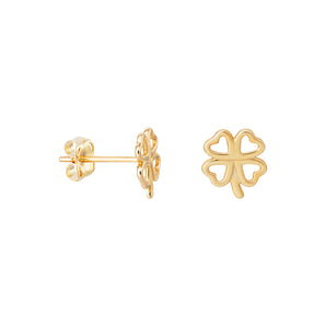 9ct Gold Four Leaf Clover Stud Earrings