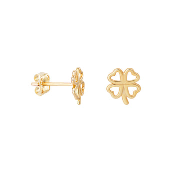 9ct Gold Four Leaf Clover Stud Earrings