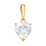 9ct Gold Cubic Zirconia Heart Pendant for gold Necklaces