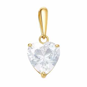 9ct Gold Cubic Zirconia Heart Pendant for gold Necklaces