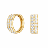 9ct Gold Cubic Zirconia Huggie Hoop Earrings