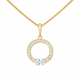 9ct Gold Cubic Zirconia Oval Drop Pendant Necklace