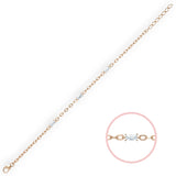 Gold plated bracelet with a close-up inset of Cubic Zirconia Baguette on a white background
