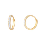 9ct Gold Cubic Zirconia Hinged Hoop Earrings