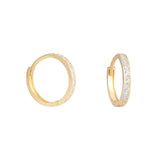 9ct Gold Cubic Zirconia Hinged Hoop Earrings