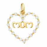 9ct Gold Mum Cubic Zirconia Pendant for Gold Necklaces