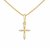 9ct Gold Necklace with CZ Cross Pendant