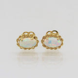 Oval Opal Stud Earrings