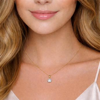 9ct Gold Polished Cubic Zirconia Pendant Necklace