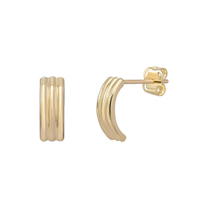 9ct Gold Half Hoop Stud Earrings