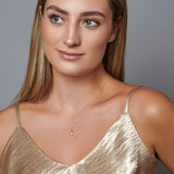 9ct White Gold Infinity CZ Heart Drop Pendant Necklace