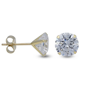 9ct Gold Round Cubic Zirconia Studs 