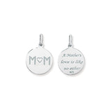 A Mothers Love Double Sided 925 Sterling Silver Pendant Necklace