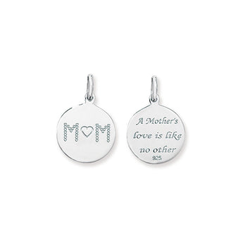 A Mothers Love Double Sided 925 Sterling Silver Pendant Necklace