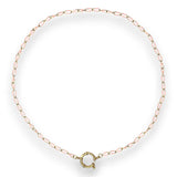 Amnesia Jewellery | Gold Plated Stainless Steel Abi Paperclip Chain Necklace. Our 20" Abi Twisted Paperclip Necklace is made from gold plated stainless steel with pink enamel decoration and sailors clasp. Tarnish Free and Waterproof. Shop now for quality Jewellery/Jewelry!