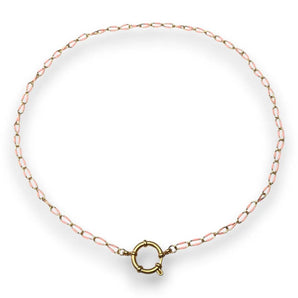 Amnesia Jewellery | Gold Plated Stainless Steel Abi Paperclip Chain Necklace. Our 20" Abi Twisted Paperclip Necklace is made from gold plated stainless steel with pink enamel decoration and sailors clasp. Tarnish Free and Waterproof. Shop now for quality Jewellery/Jewelry!