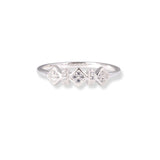 Abstract Diamond Shaped CZ Silver Ring