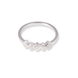 Abstract Diamond Shaped CZ Silver Ring