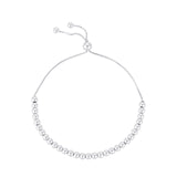 Adjustable Sterling Silver Bead Bolo Bracelet