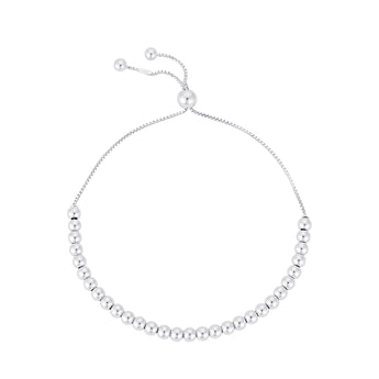 Adjustable Sterling Silver Bead Bolo Bracelet