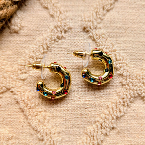 Amnesia | Alexia Gold Plated Stainless Steel Cubic Zirconia Earrings