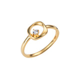 Alyssa Cubic Zirconia Gold Plated Sterling Silver Cocktail Ring
