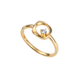 Alyssa Cubic Zirconia Gold Plated Sterling Silver Cocktail Ring
