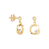 Alyssa Drop Earrings 14ct Gold Plated, 925 Sterling Silver