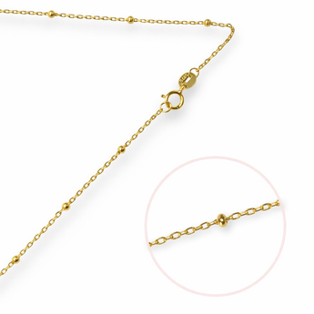 Amelia 18ct Gold Plated Satellite Chain 1mm 925 Sterling Silver