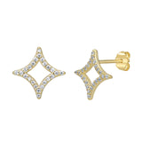 Amelie Star Earrings - Hypoallergenic 18ct GP Silver