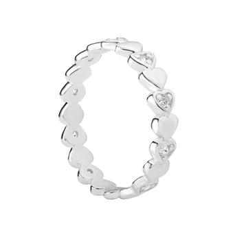 Amore Sweetheart Ring Sterling Silver with Cubic Zirconia