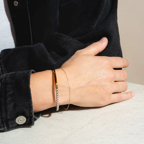 Amnesia Jewellery | Gold Plated Stainless Two Tone Andrea Cuff Bangle