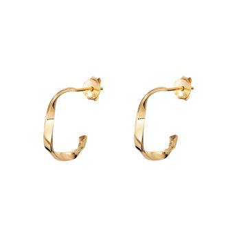 Angelica Ribbon Twist 14ct Gold Plated Sterling Silver Hoop Earrings