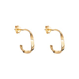 Angelica Ribbon Twist 14ct Gold Plated Sterling Silver Hoop Earrings