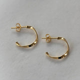 Angelica Ribbon Twist 14ct Gold Plated Sterling Silver Hoop Earrings