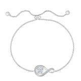 April Birthstone - Diamond CZ Sterling Silver Infinity Bolo Bracelet