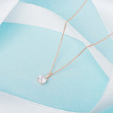 April Birthstone Diamond CZ 9ct Gold Pendant Necklace