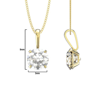 April Birthstone Diamond CZ 9ct Gold Pendant Necklace
