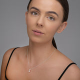 April Birthstone Diamond CZ Silver Pendant Necklace