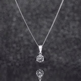 April Birthstone Diamond CZ Silver Pendant Necklace