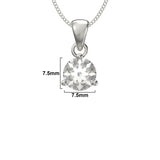 April Birthstone Diamond CZ Silver Pendant Necklace