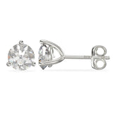 April birthstone diamond CZ silver stud earrings