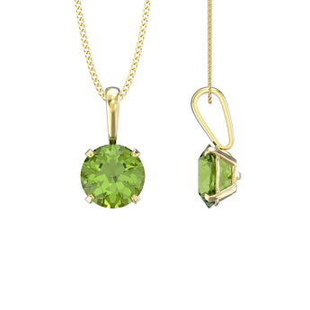 August Birthstone Peridot CZ 9ct Gold Pendant Necklace