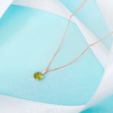 August Birthstone Peridot CZ 9ct Gold Pendant Necklace