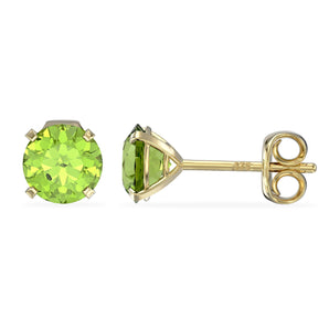 August Birthstone Peridot CZ 9ct Gold Stud Earrings