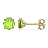 August Birthstone Peridot CZ 9ct Gold Stud Earrings
