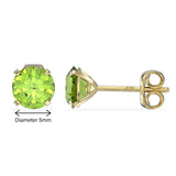 August Birthstone Peridot CZ 9ct Gold Stud Earrings