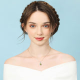 August Birthstone Peridot CZ Sterling Silver Infinity Pendant Necklace